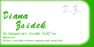 diana zsidek business card